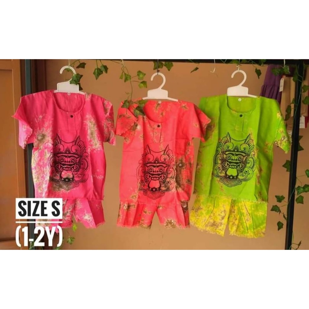 Setelan Baju Barong Bali Anak Laki laki dan Perempuan Umur 1-9 tahun S M L XL | Baju Barong Bali Anak | Kaos Anak | Baju Anak | Setelan Anak | Setelan Barong Anak | Setelan Anak Laki laki