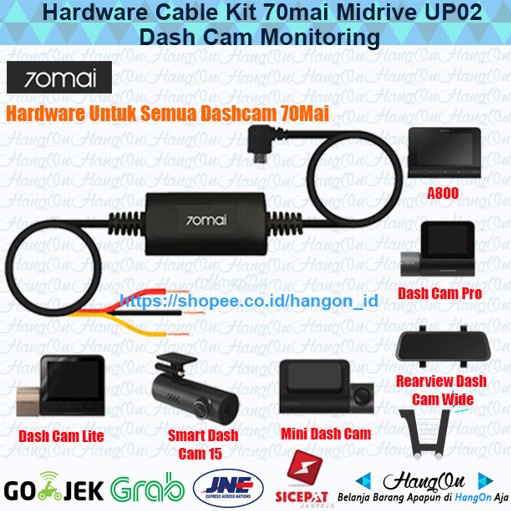 70mai Hardware Cable Kit Midrive UP02 Dash Cam Hardwire 24 Hour Parking Monitoring Car