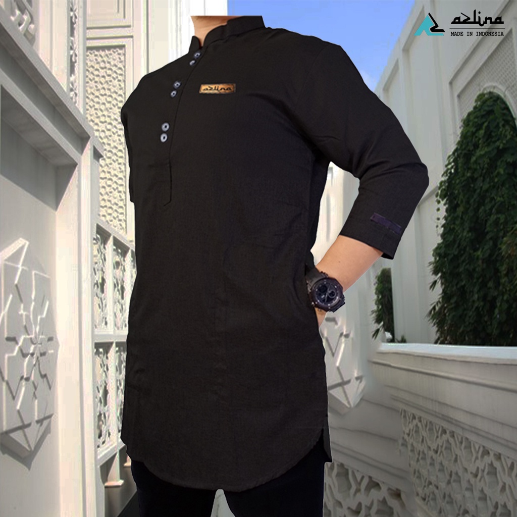 baju koko pria dewasa kurta pakistan moderen busana muslim lengan 3/4 bahan katun madinah bisa cod