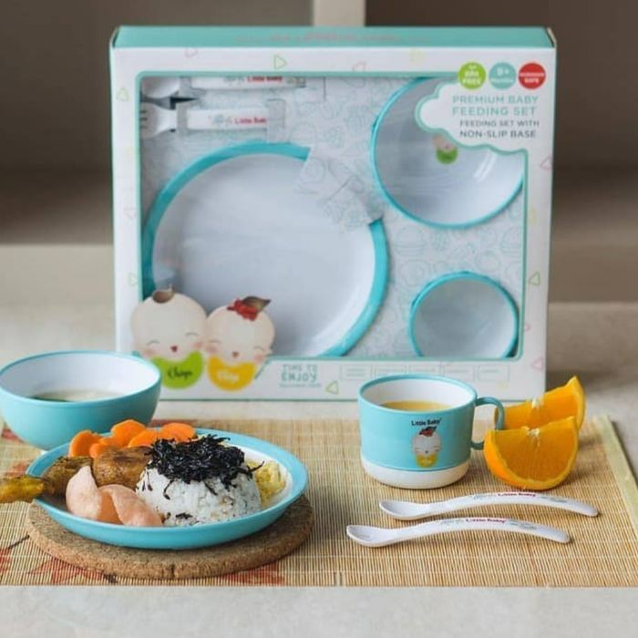 LITTLE BABY Premium Feeding Set Non Slip Alat Makan Bayi Kado Baby Gift Set