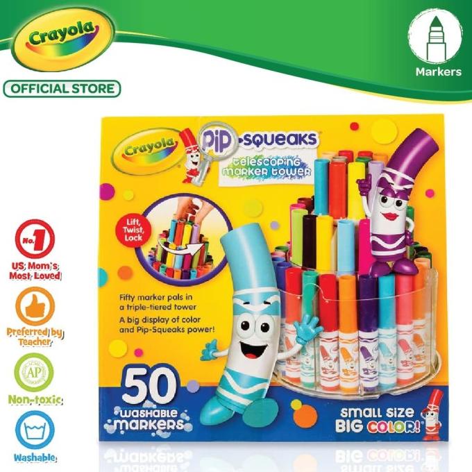 

Crayola Pip-Squeaks Telecoping Tower Washable Marker - 50 Color ---READY---
