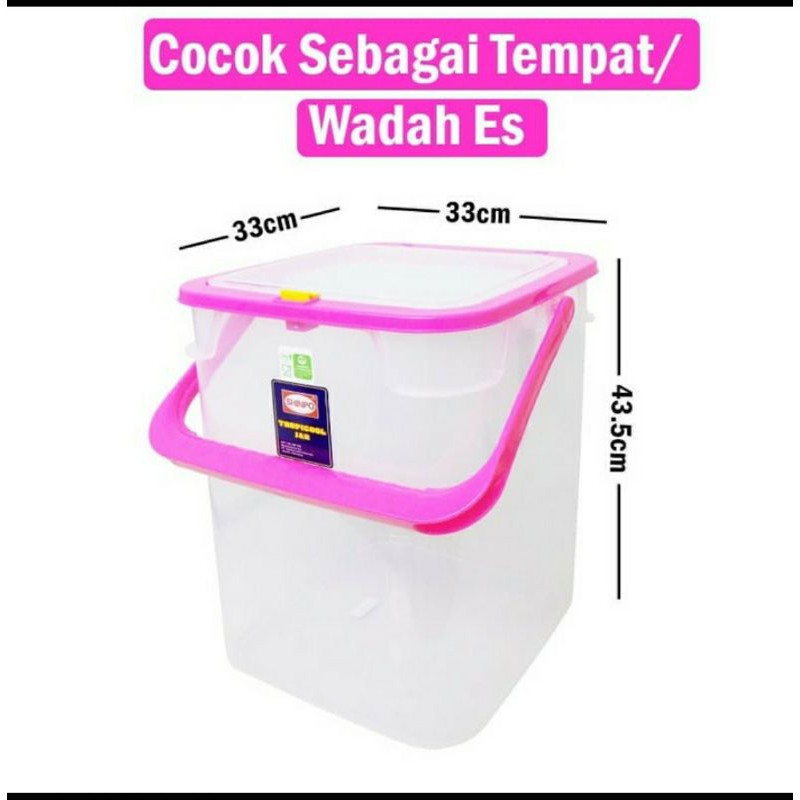 Aquarium Es Kelapa 36.5 Liter Shinpo 936 Plus Gayung / Toples Es Buah / Wadah Es Cendol