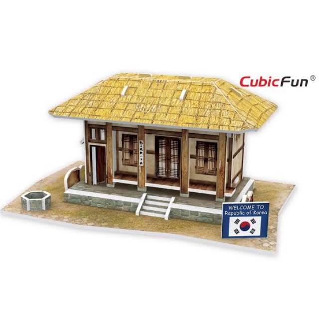 CUBIC FUN 3D WORLD STYLE PUZZLE KOREA THATCHED HOUSE