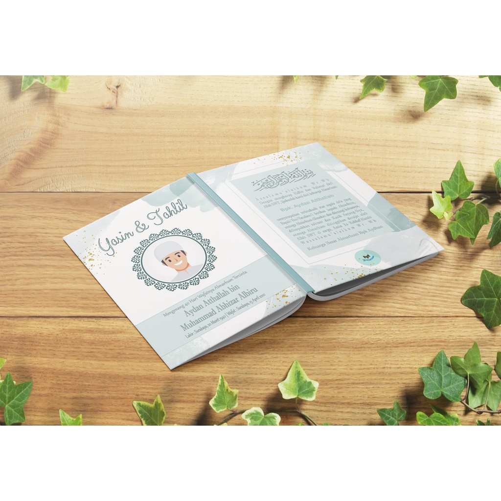 Buku Yasin dan Tahlil WR1 64 HALAMAN gratis Pasang Foto Aalmarhum/ah (Arab Saja tanpa Terjemahan)