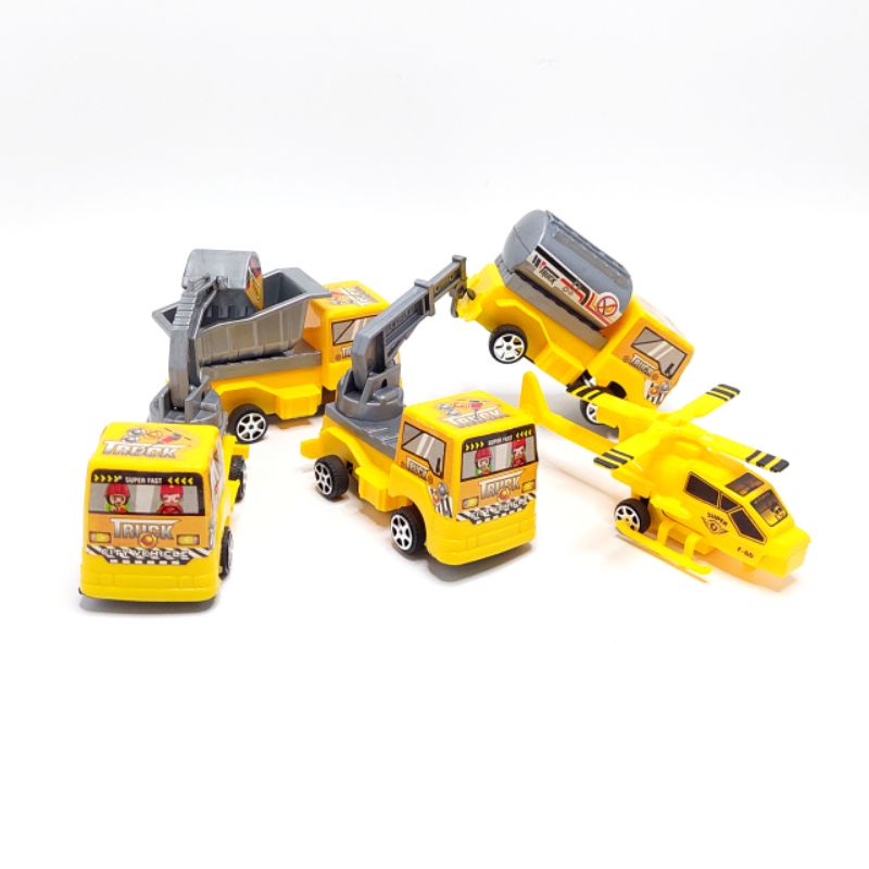 Mainan Truk Kontruksi FTC Pullback 5 Pcs Set Dus Box