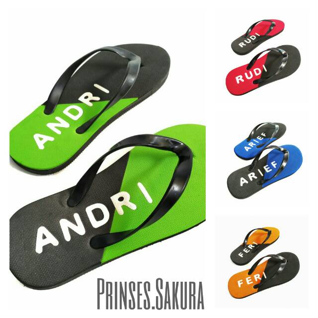 Sandal Custom Nama Sendiri maksimal 7 Huruf sendal custom nama bebas