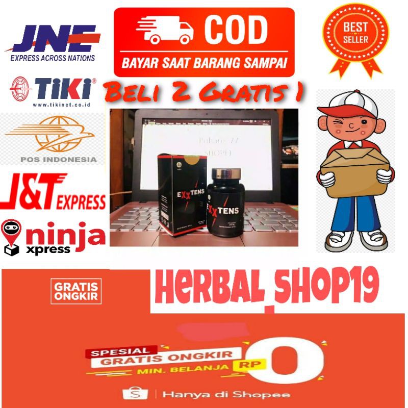 EXXTENS ASLI ORIGINAL OBAT STAMINA KUAT UNTUK PRIA SUPLEMEN KAPSUL HERBAL BELI 2 GRATIS 1