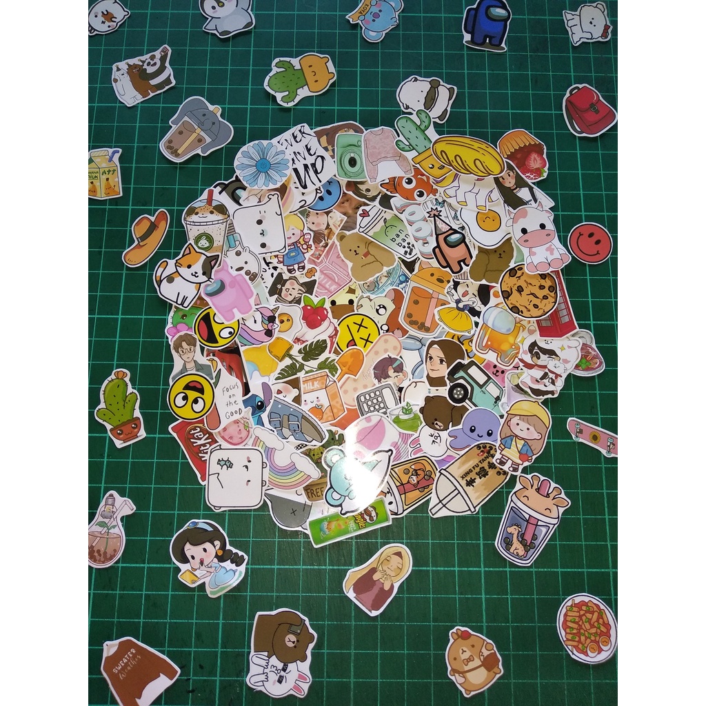 [102 pc STICKER] [50 pc STIKER] RANDOM | STICKER GLOSSY AESTHETIC | STICKER TUMBLR | STIKER HP | STIKER LAPTOP | STIKER LUCU-3