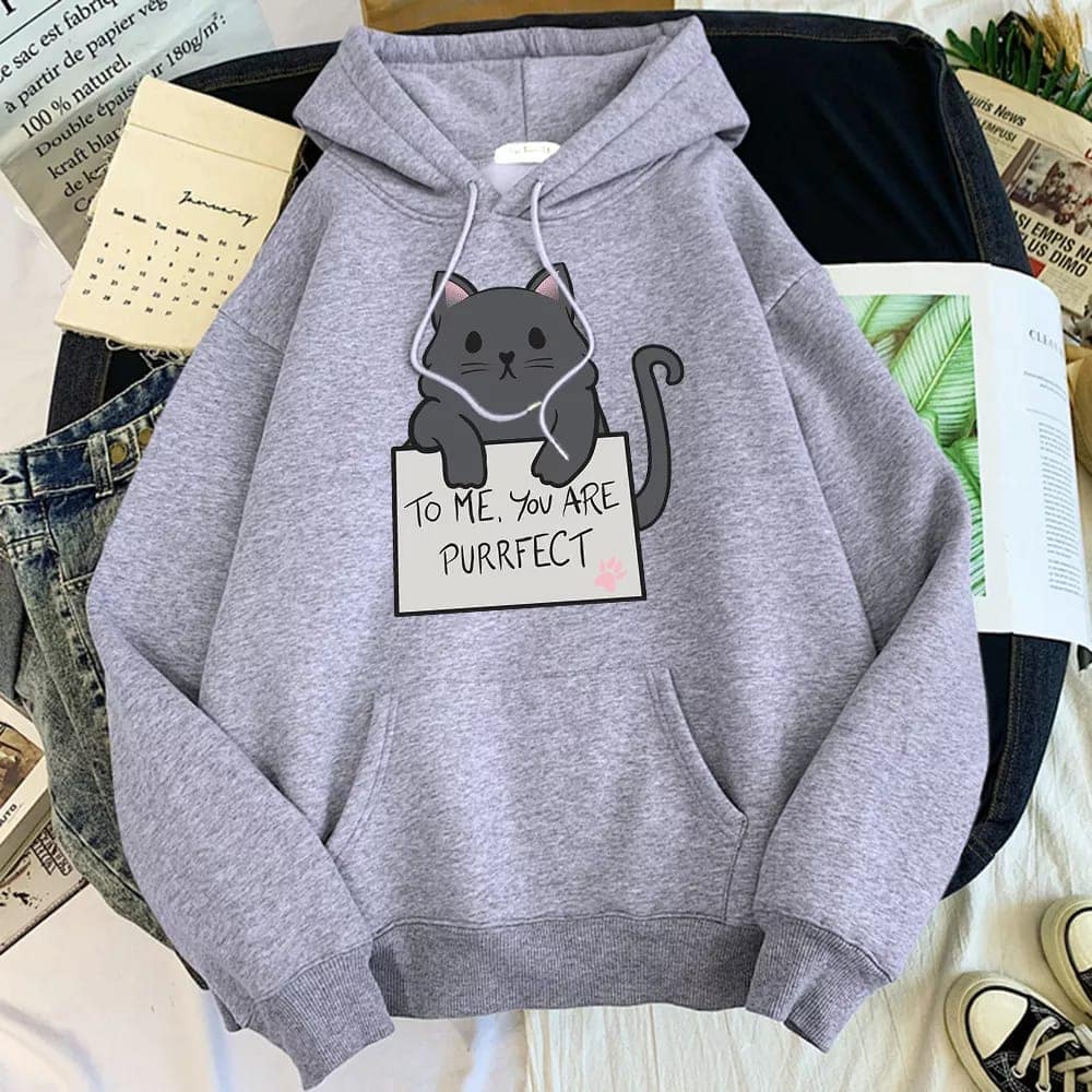 Hoodie Sweater PURRFECT CAT bisa untuk pria/wanita