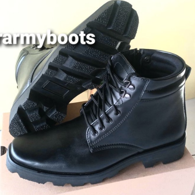 Sepatu PDH Tali Resleting kulit sapi asli PDH POLRI TNI Security size 39 sampai 47 by Wor Army Boots