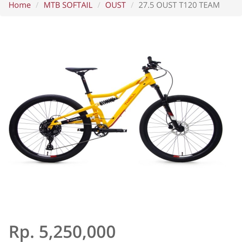 27.5” thrill oust team 10Sp microshift advent x10 hollow crank hydro brake