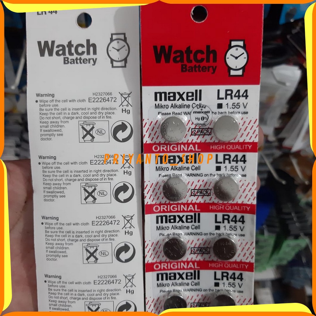 MAXELL LR44 BATERAI KALKULATOR REMOT JAM MAXEL LR 44 LR44