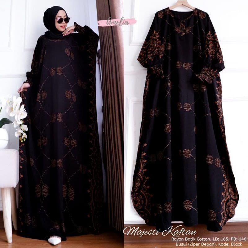 Majesti Home Kaftan - Kaftan Wanita Jumbo Rayon Tie Dye Premium Gamis Dress Kekinian Bigsize LD 165 cm