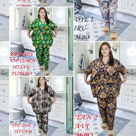 ♡ ISANNY PIYAMA SET SIZE XXL JUMBO MOTIF TIE DIE / BATIK SULTAN1 /KEROPY / READY ➦