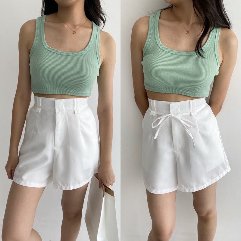 ALMA SHORTS - POSHA Celana Pendek Highwaist Basic Short Pants Korean Summer Highwaisted