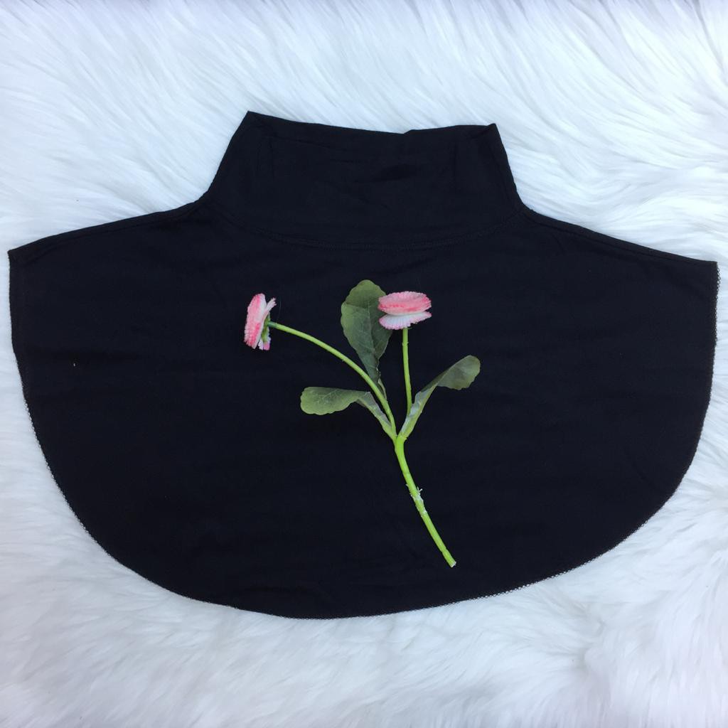 Islah Inner Leher Turtle Neck Rayon Premium / Manset Leher Kaos Premium / Manset Turtle Neck / Atasan Wanita / Inner Dada / Dalaman Wanita / Dalaman Leher / Inner dada / Inner Wanita-Black