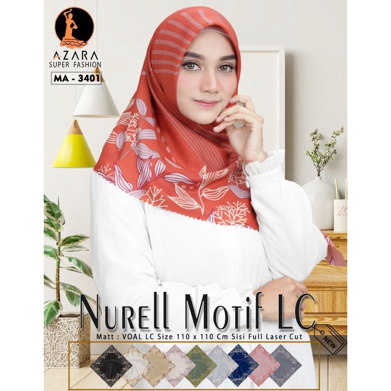 Hijab segiempat NURELL by AZARA lasercut