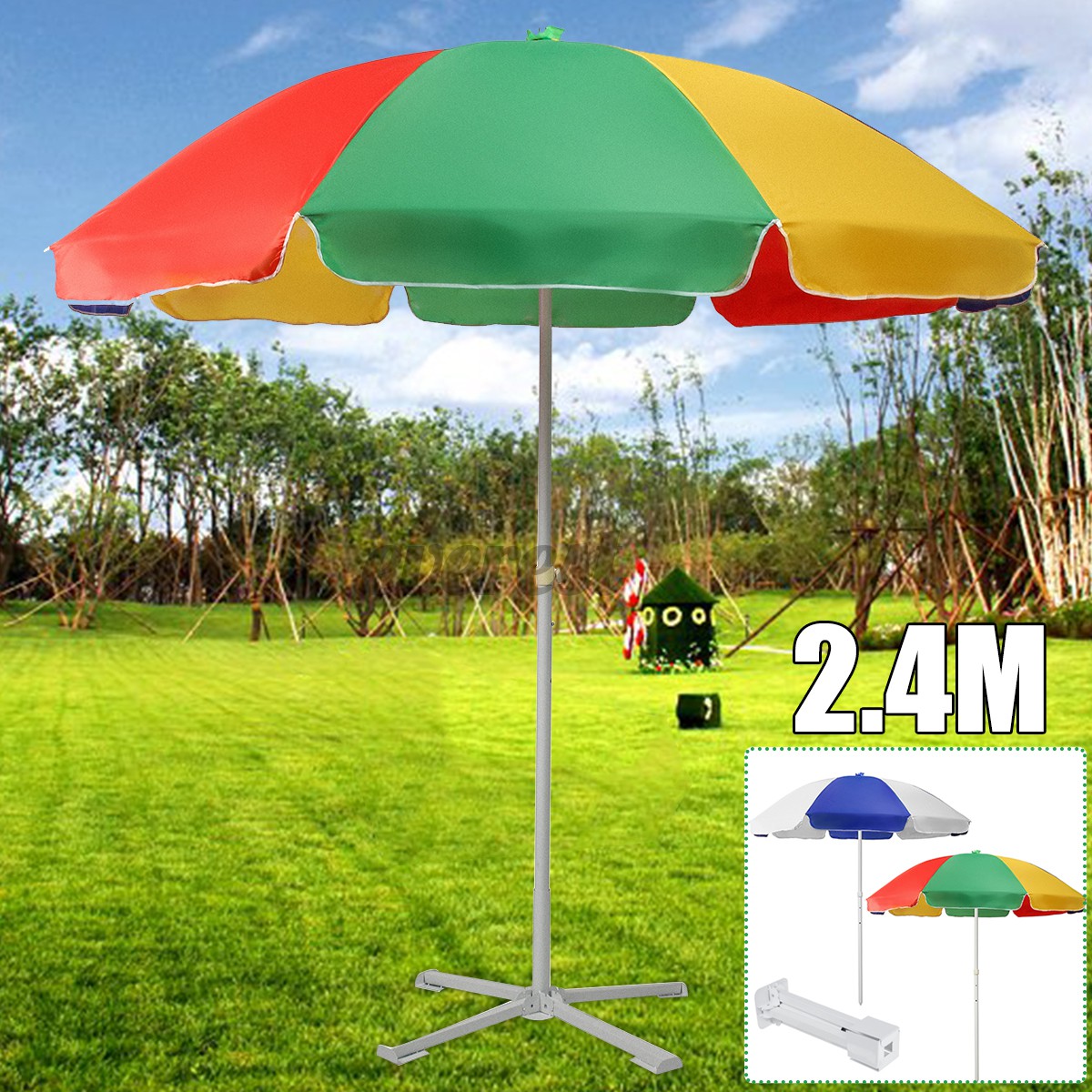 Payung Parasol Pelindung Matahari Ukuran 2 4m Untuk Pantai Taman Outdoor Shopee Indonesia