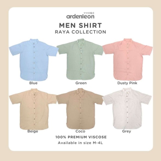 ARDEN LEON Men Raya Shirt Atasan Pria Koko Baju Muslim Dewasa Pria Seragam Muslim Keluarga Series (M-4L) CBKS