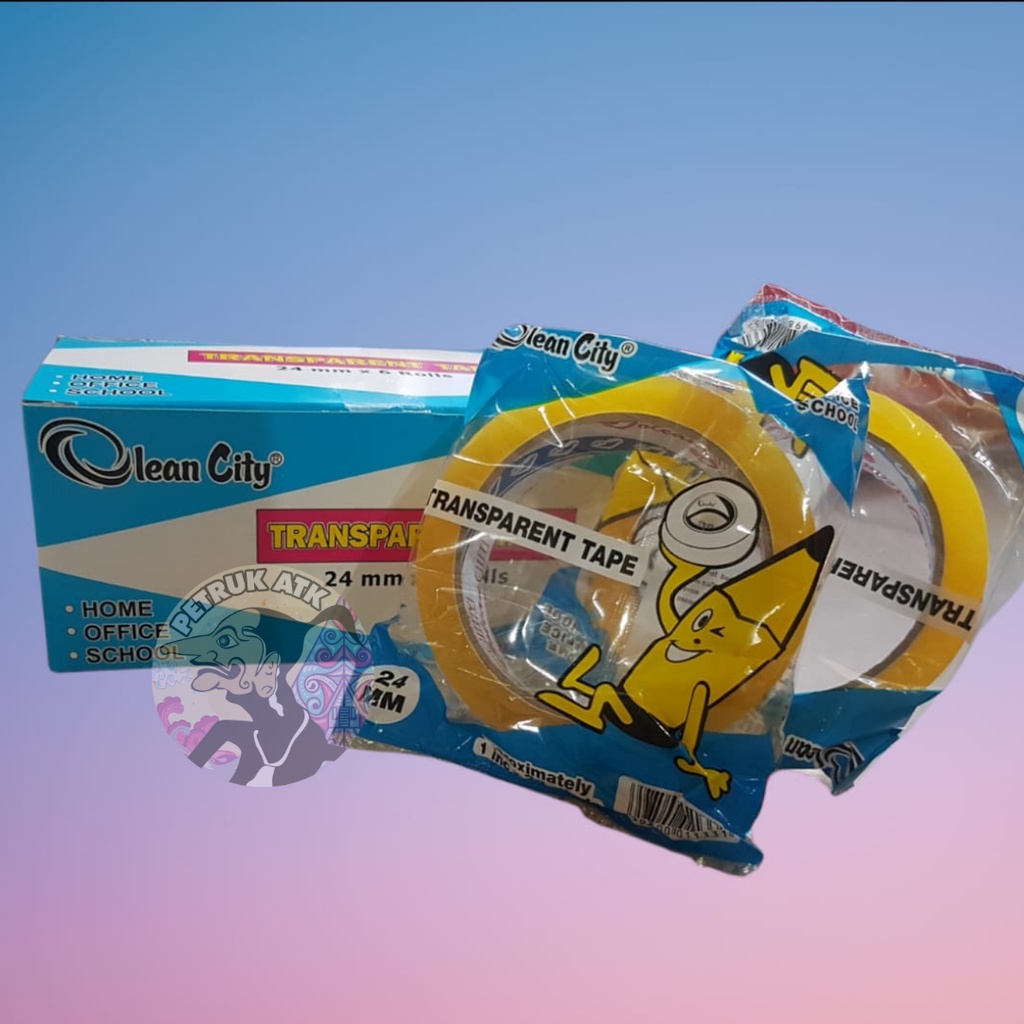 

ISOLASI BENING OLEAN CITY 1 INCH 24MM X 72Y TRANSPARANT TAPE