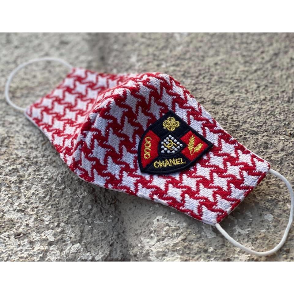 MASKER KAIN COCO TWEED MERAH PUTIH