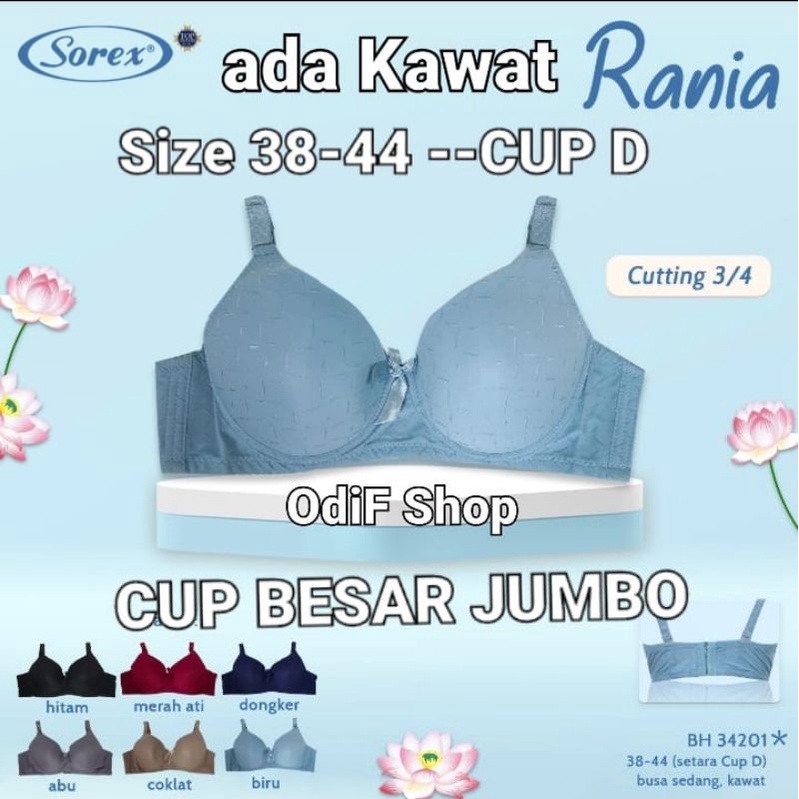 OdiF Shop - Bra Kawat Cup Besar Jumbo Cup D Sorex 34201 Push Up Big Size