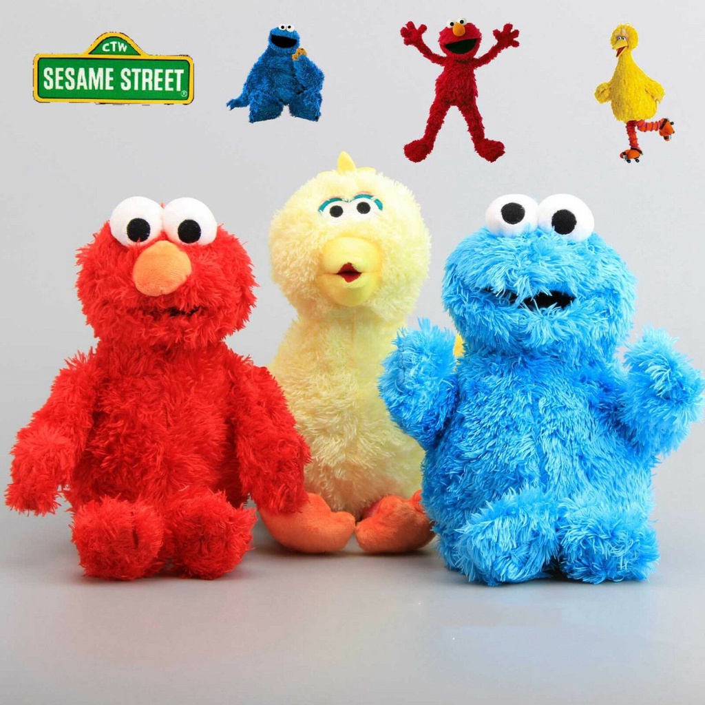 【New】Sesame Street Plush Elmo Zoe Ernie Oscar Cookie Grover Bird NWT Toys