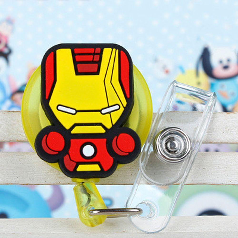 Agustinina Retractable Badge Reel Perlengkapan Kantor Silikon Iron Man Name Tag Perawat Dokter Hulk ID Card Klip