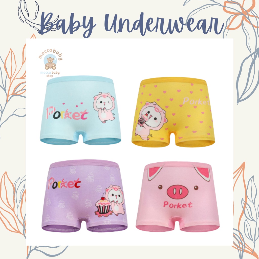 MBSS - XING DAILY CD POCKET LOVE BXR celana dalam anak perempuan bahan katun halus 2-12 Tahun