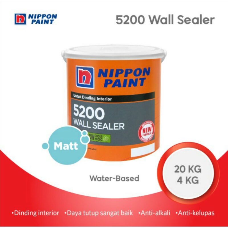 Cat Dasar/Wall Sealer Nippon Paint 5200 @4 kg Khusus Medan Gojek/Grab