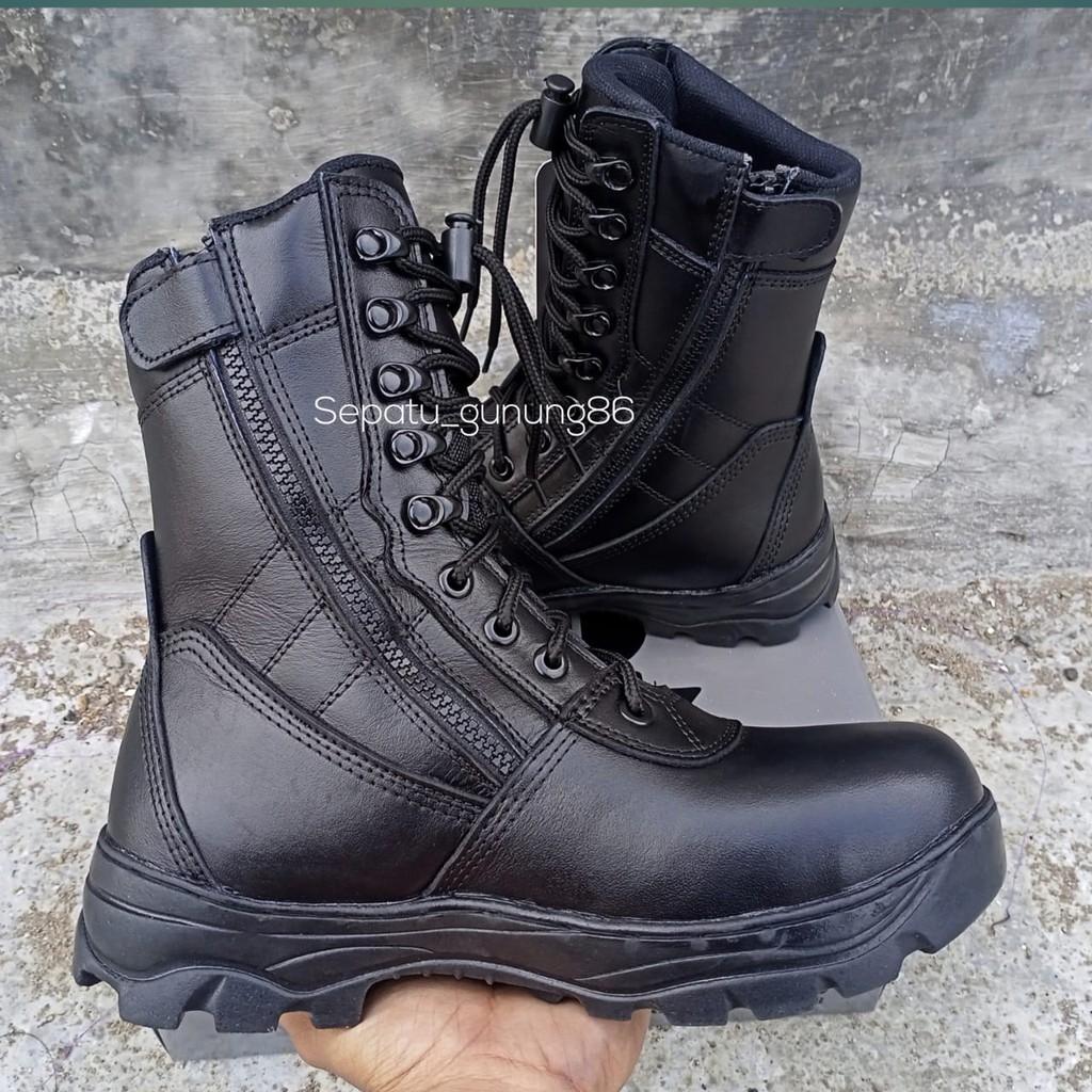 Sepatu pdl jatah TNI AD kulit asli terlaris original CAANGGO