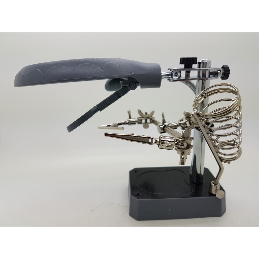 Pegangan Solder TE-800 ( magnifier with auxiliary clip ) with 5 led