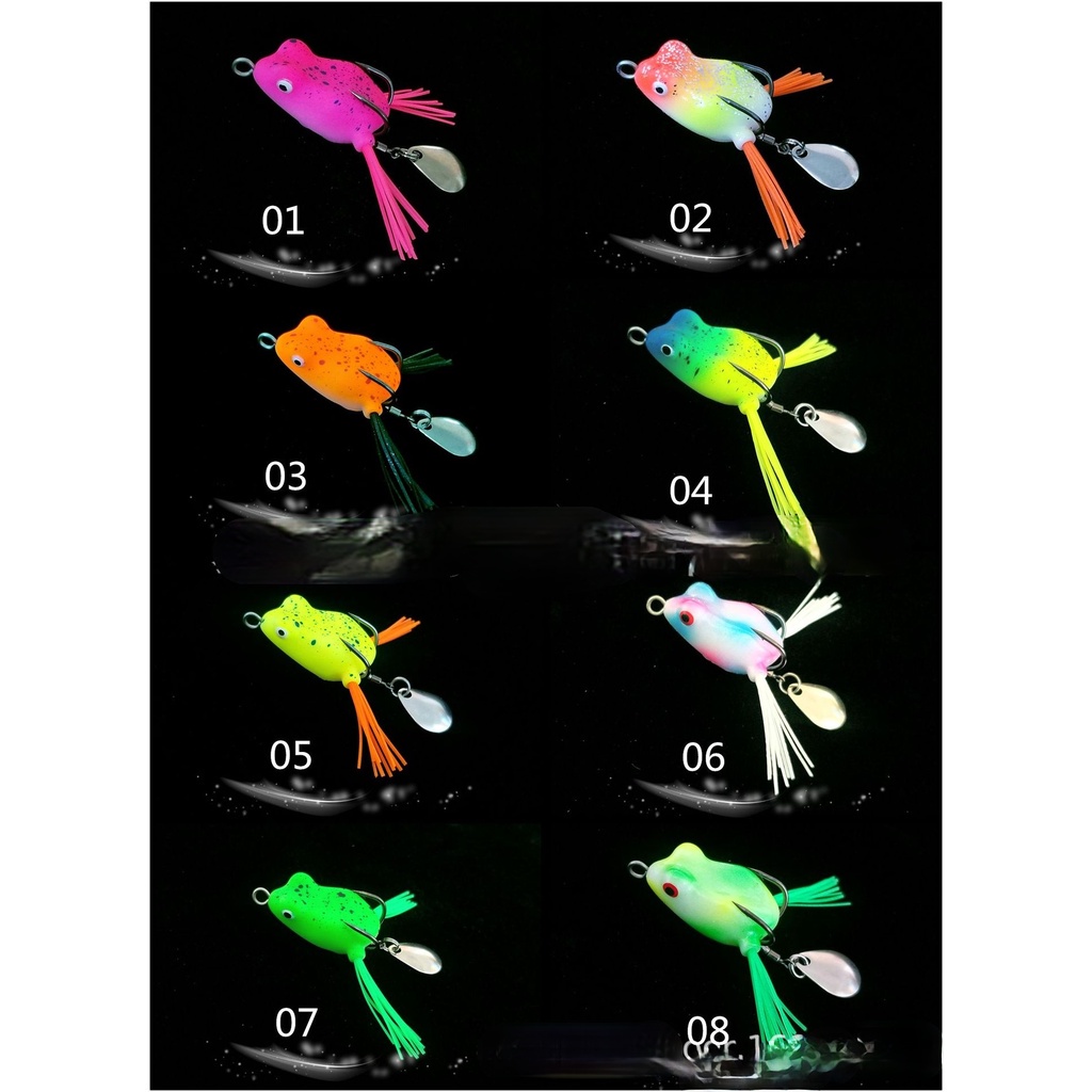 Umpan Pancing Mini Soft Frog 3cm/4.2g Katak Casting Soft Frog Lure Floating Bait 3D Eyes soft frog killer Top Water Fishing Lure With Sequins Umpan Ikan alat mancing