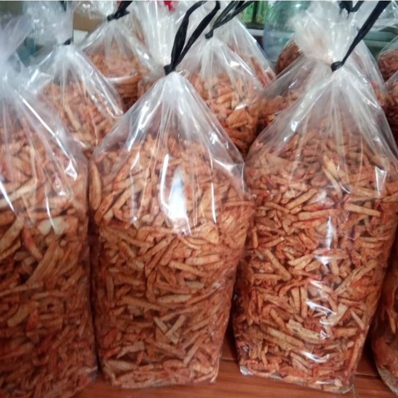 1kg basreng pedas daun jeruk baso goreng bumbu basah bandung-Pedas stik 1kg