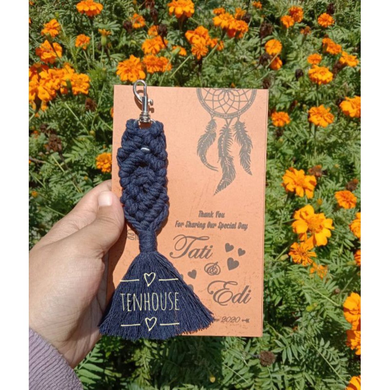 Macrame gantungan kunci/ Souvenir Pernikahan Macrame/ Souvenir unik macrame/Wedding Souvenir