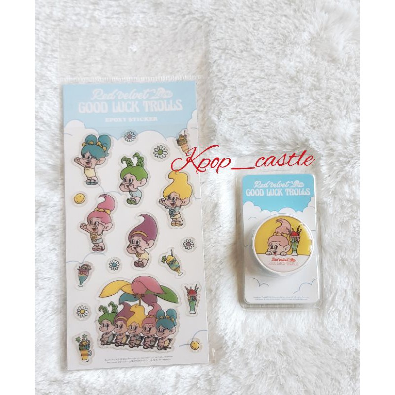 [READY] Red Velvet Good Luck Trolls Epoxy sticker & Griptok Irene