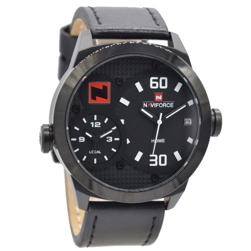 JAM TANGAN NAVIFORCE 9092 M1 KL LA MEN - KULIT - HITAM NAVIFORCE ORIGINAL 9092 JAM NAVIFORCE 9092 JA