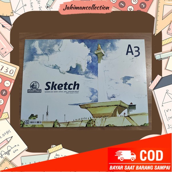 

✨ BISA COD ✨ Buku Gambar & Sketsa A3 25 lembar untuk Cat Air Locomotif B0008