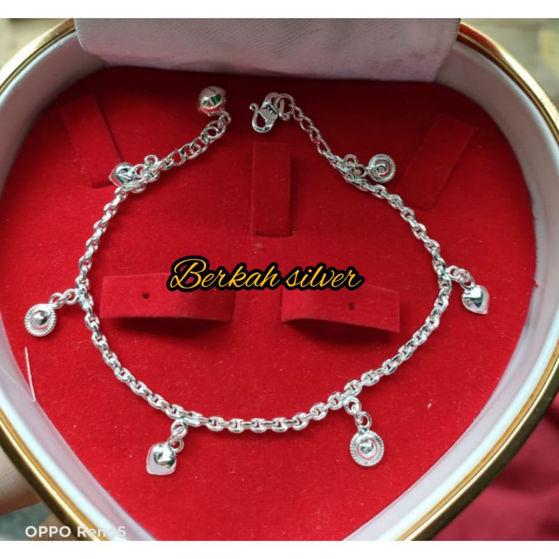 Gelang kaki perak murni bayi dan anak 5g (kode 28)