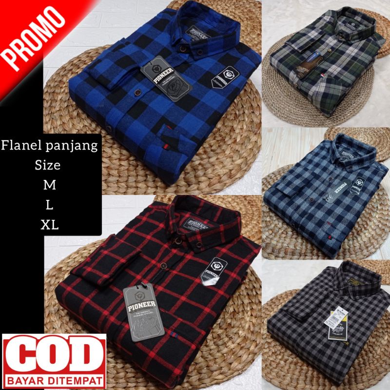 flanel panjang pria/import / bisa cod /flanel motif terbaru/size L dan XL