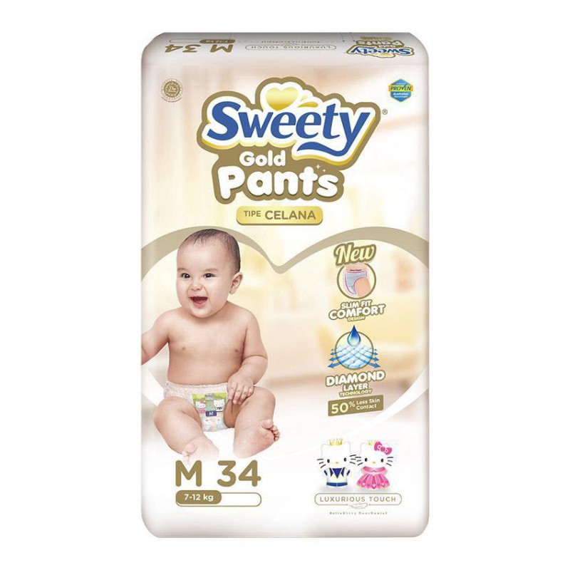 Sweety Popok Bayi Pantz Royal Gold - M 34 NEW