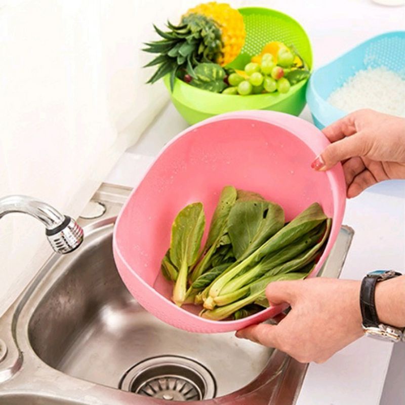 Baskom Cuci Beras / Wadah Cuci Beras Sayur Buah / Alat Cuci Beras dan Sayuran