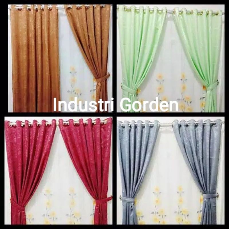 COD Gorden jendela dan pintu minimalis motif bunga tirai murah hordeng mewah tebal polos minimalis