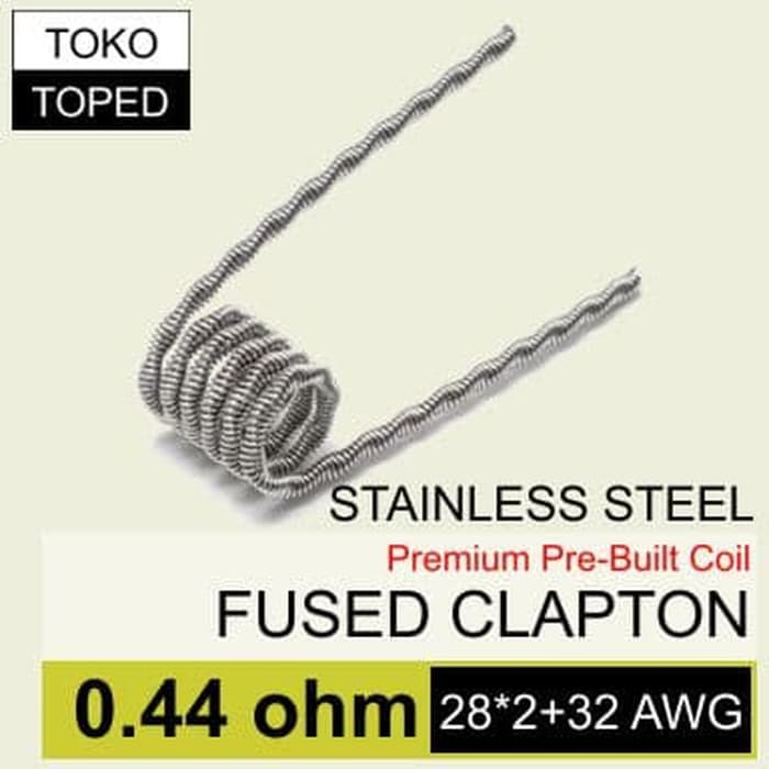 Jual Fused Clapton Stainless Steel Coil 0.44 ohm | SS 316L rda rba rdta