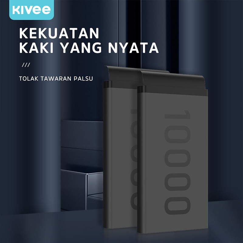 KIVEE powerbank mini murah 10000 mAh Type C ultra-thin model tipis power bank fast charging LED original dual usb xiaomi Iphone Garansi 1 tahun-6