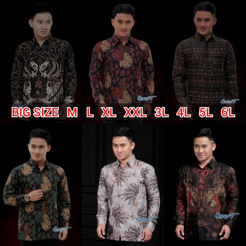 BAJU BATIK KEMEJA PRIA TERBARU 2022 LENGAN PANJANG M L XL XXL XXXL XXXXL XXXXXL JUMBO OVER SIZE 3L 4L 5L 6L TERLARIS