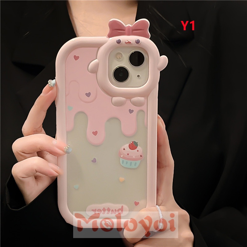 Soft Case TPU Desain Es Krim Strawberry Monster Untuk IPhone 7 8 6 6S 14 Plus 11 12 13 14 Pro MAX XR X XS MAX SE 2020