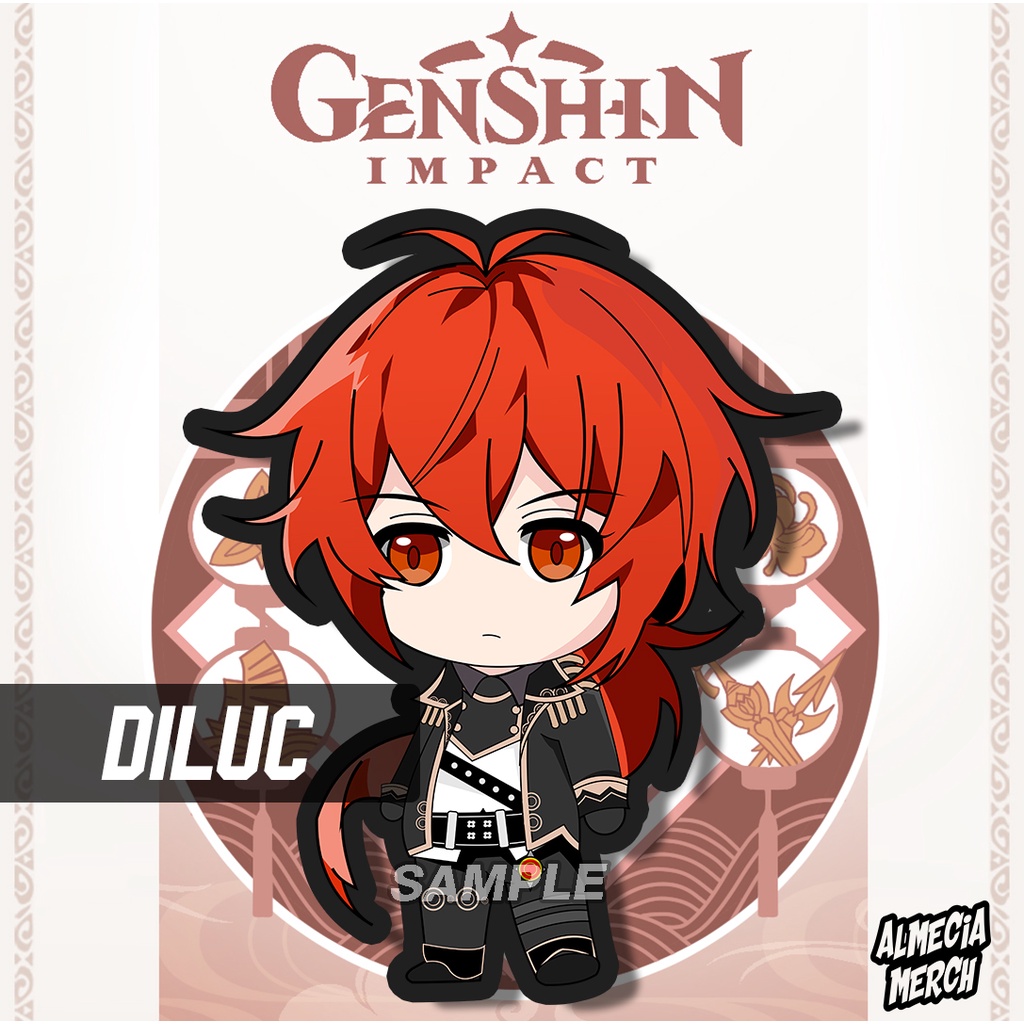 Gantungan Kunci Diluc Genshin Impact / Keychain Diluc Genshin Impact / Ganci Karakter Diluc