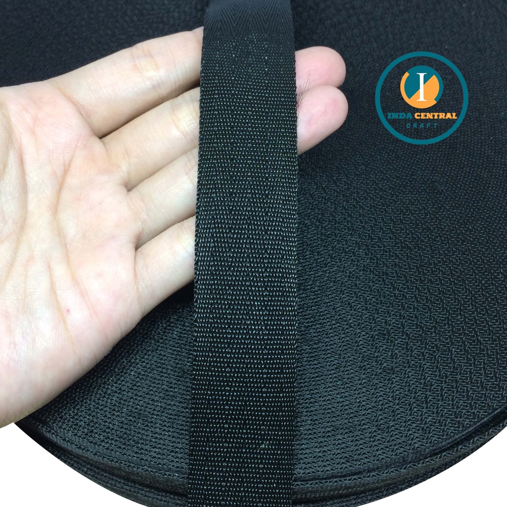 TALI WEBBING TAS SAFETY BELT KTB 2.5 CM HITAM METERAN