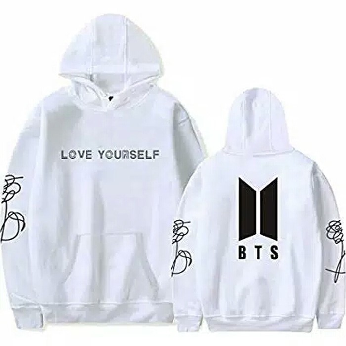 Sweater BTS Pink Love Yourself Fleece Teball Bisa (COD)